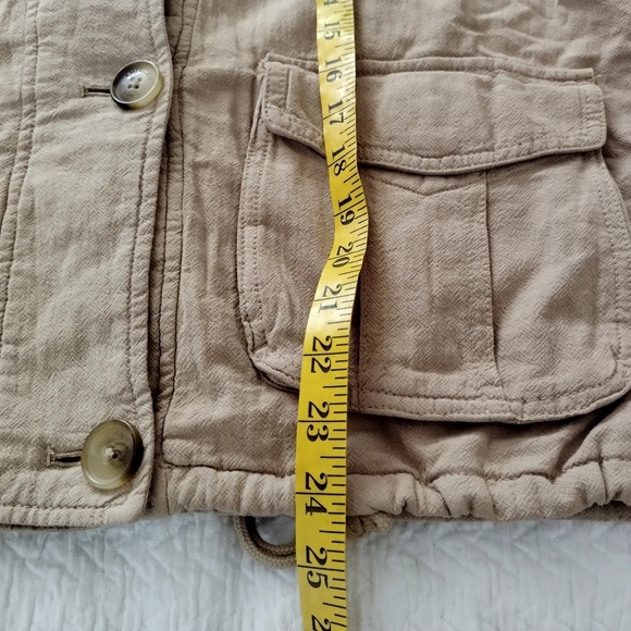 American Eagle Spec Button Down Drawstring Shaket Sz M - Picture 9 of 9